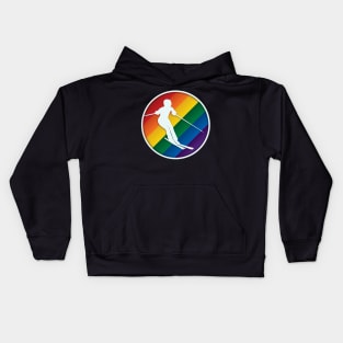 LGBTQ+ Skier without ponytail Kids Hoodie